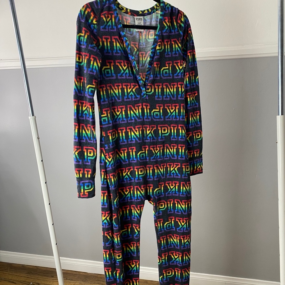 Rainbow pajama one piece